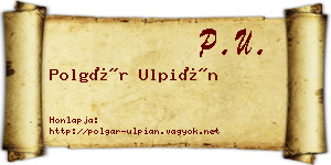 Polgár Ulpián névjegykártya